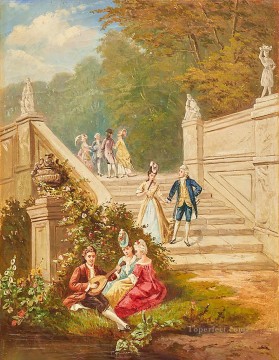 Rococo Painting - outside party rococo Bild W Becker